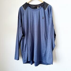 Spyder Active Blue Long Sleeve Athletic Shirt Mens XXL Performance Top